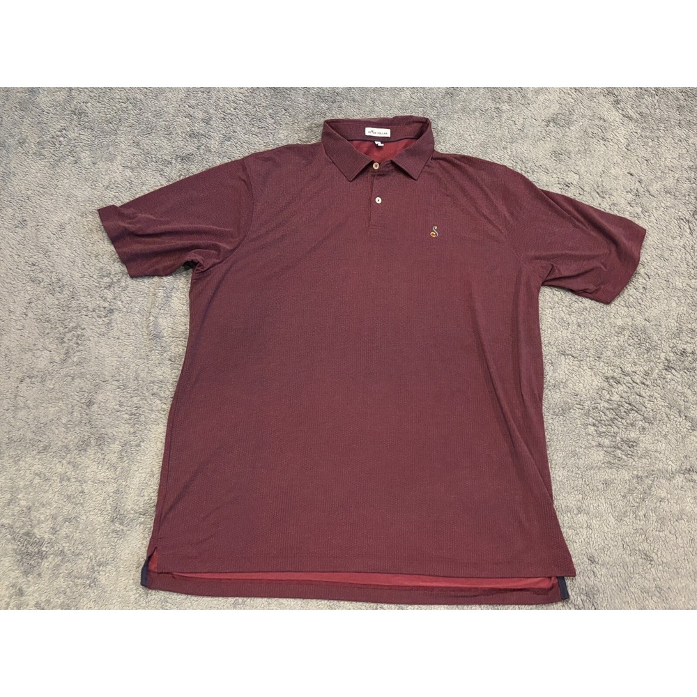 Peter Millar Polo Shirt Mens XL Maroon Performance Stretch Golf Short Sleeve